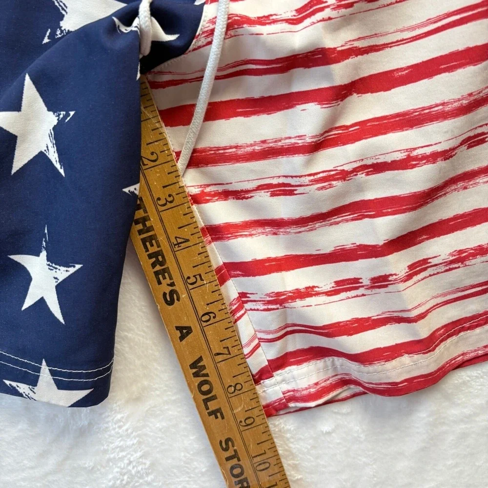 American Eagle Swim Trunks Men Sz Small‎ American Flag Stars Stripes Patriotic